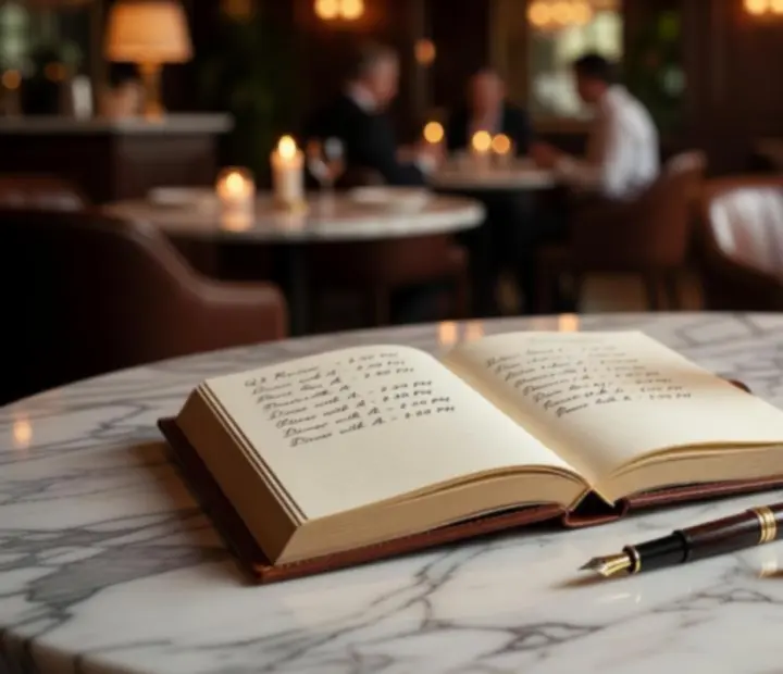 Calendrier d'événements d'un restaurant haut de gamme