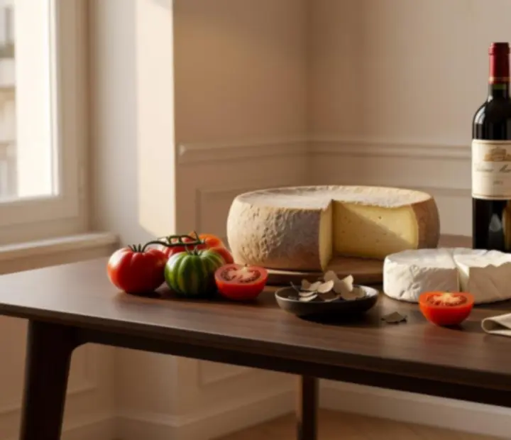 Produits du terroir français présentés de manière gastronomique